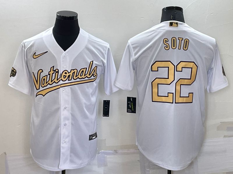 Men Washington Nationals 22 Soto White 2022 All Star Nike MLB Jersey